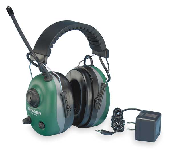 Over-the-Head Electronic Ear Muffs, 22 dB, QuieTunes, Green