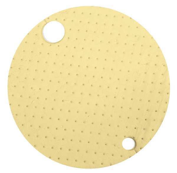 Sorbents, 14 gal/pk, .56 gal/pad, Harsh Chemicals Absorbed, Yellow, Polypropylene, 25 PK