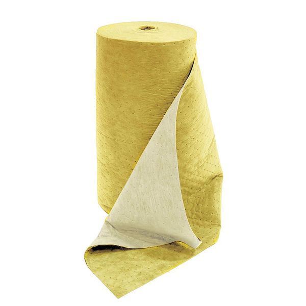 Sorbents, 71 gal. Harsh Chemicals Absorbed, Yellow, Polypropylene