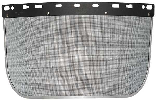 Faceshield Visor, Steel Mesh, Blk, 8x15-1/2