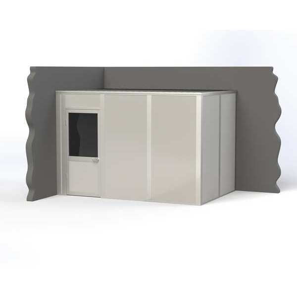 2-Wall Modular In-Plant Office, 8 ft H, 12 ft W, 8 ft D, Gray