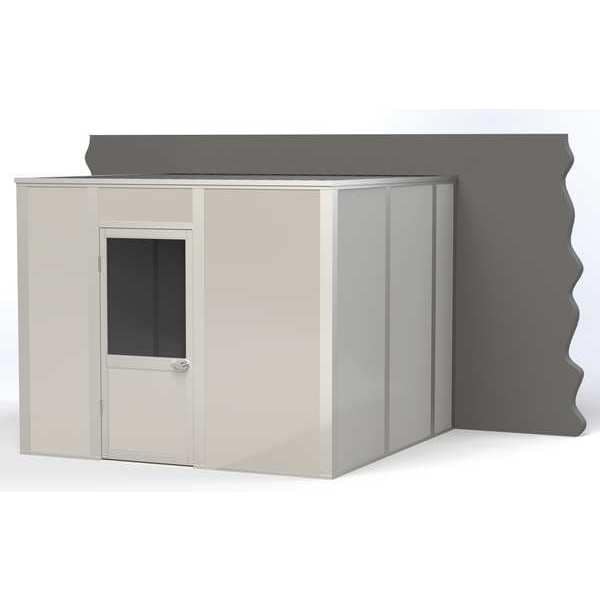 3-Wall Modular In-Plant Office, 8 ft H, 10 ft W, 10 ft D, Gray
