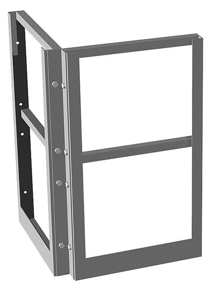 Corner Guard Rail, W 2 Ft, L 2 Ft, Steel