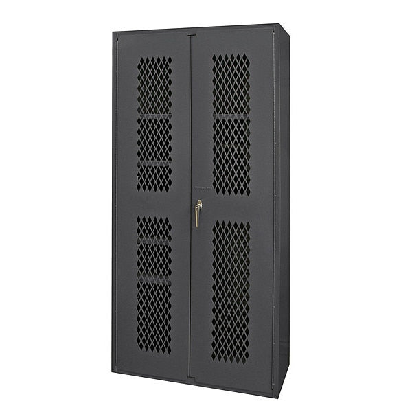 14 ga. ga. Steel Storage Cabinet, 36 in W, 84 in H, Stationary