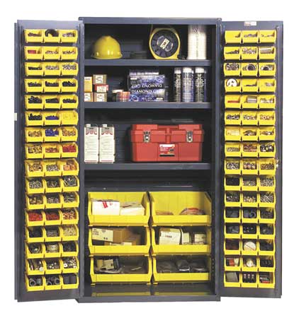 Extra-Heavy Duty Bin Cabinet, 36 in W, 72 in H, 24