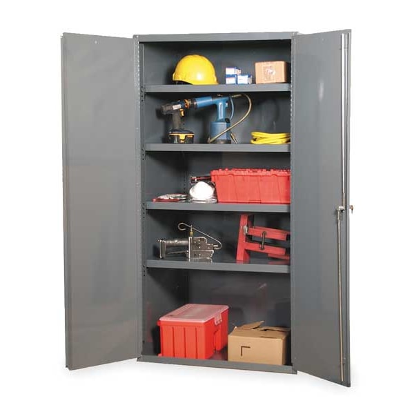 14 ga. ga. Steel Storage Cabinet, 36 in W, 72 in H, Stationary