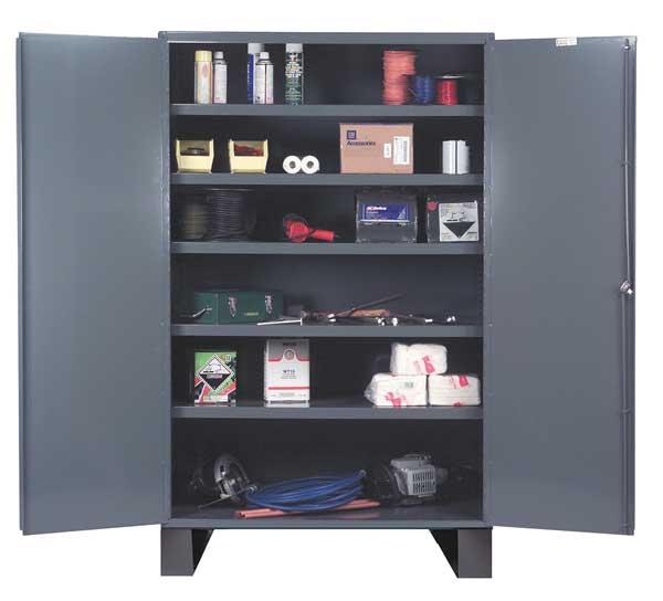 14 ga. ga. Steel Storage Cabinet, 48 in W, 78 in H, Stationary