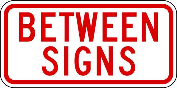 Between Signs Parking Sign, 6