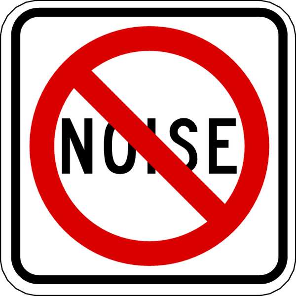 Noise Prohibition Traffic Sign, 18 in H, 18 in W, Aluminum, Square, English, TR-036-18HA