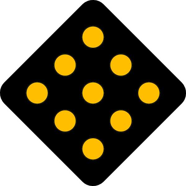 Hazard Marker Traffic Sign, 18 in Height, 18 in Width, Aluminum, Diamond, No Text