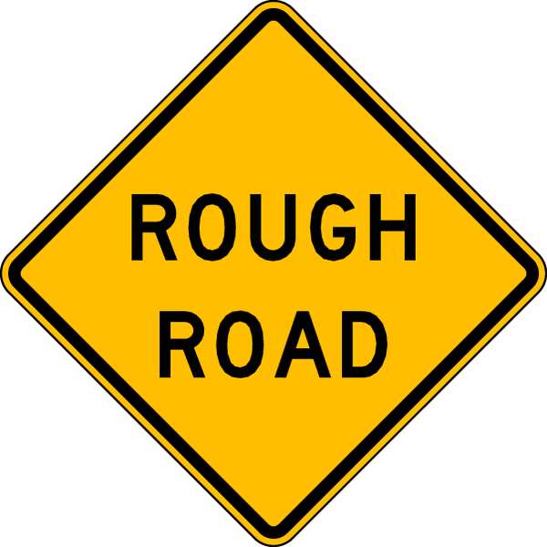 Rough Road Traffic Sign, 24 in Height, 24 in Width, Aluminum, Diamond, English