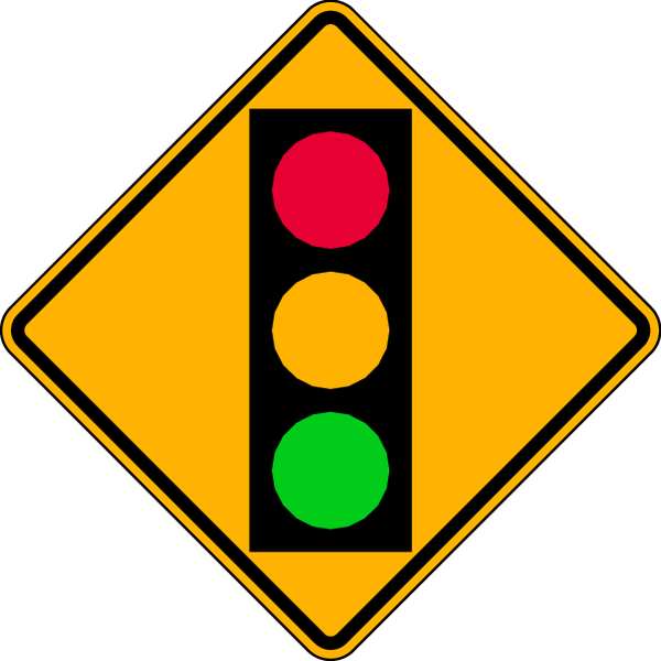 Stop Light Traffic Sign, 18 in Height, 18 in Width, Aluminum, Diamond, No Text