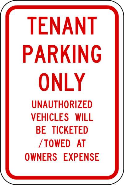 Tennant Parking Sign, 18