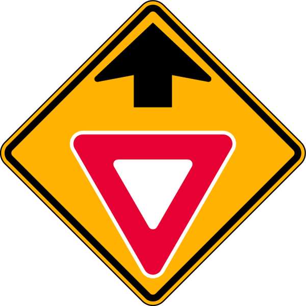 Yield Ahead Traffic Sign, 30 in Height, 30 in Width, Aluminum, Diamond, No Text