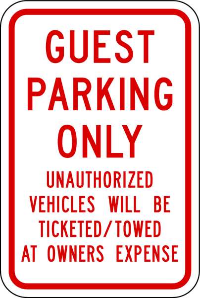Guest Parking Sign, 18