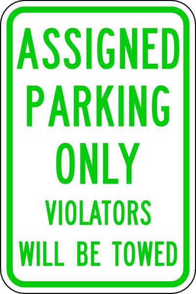 Assigned Parking Sign, 12