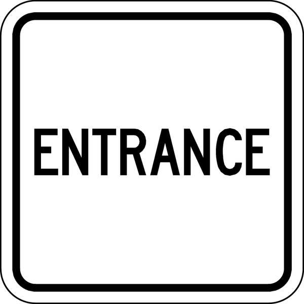 Entrance Parking Sign, 18 in Height, 18 in Width, Aluminum, Square, English