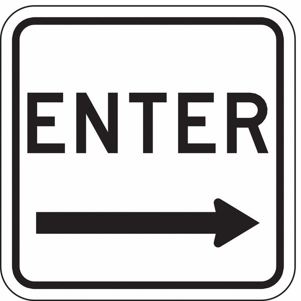 Enter Sign For Parking Lots, 18 in H, 18 in W, Aluminum, Square, English, LR7-64R-18HA