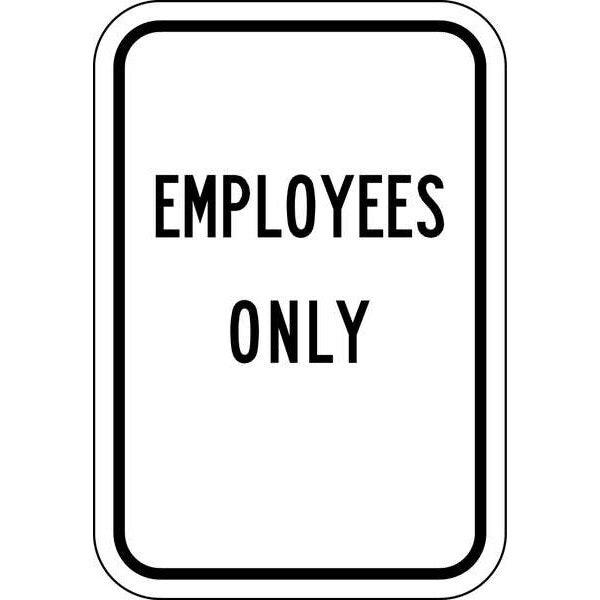 Rflctv Employee&Visitor Sign, 18x12in, Alu, FA-004-BW-12HA