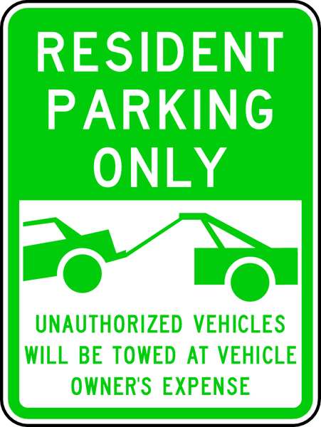Resident Parking Sign, 18