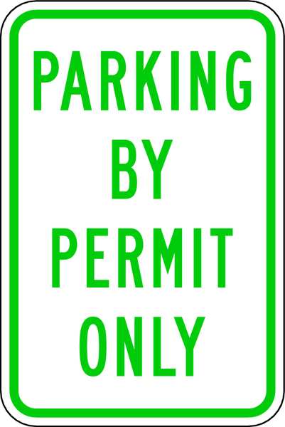 Permit Parking Sign, 18
