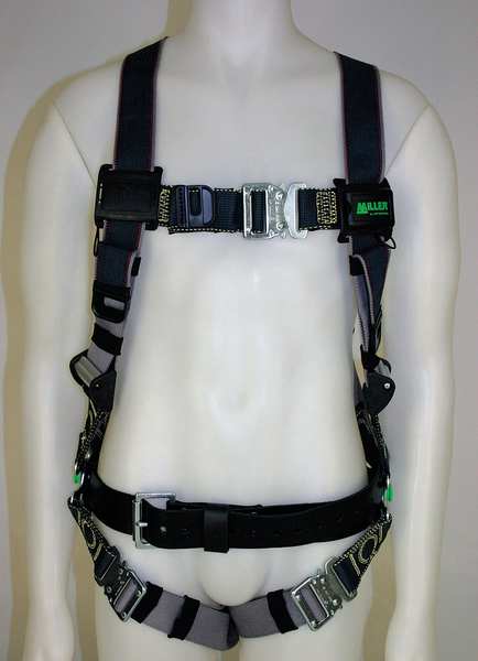 Full Body Harness for Hot Work, Vest Style, L/XL, Kevlar(R)/Nomex(R), Black