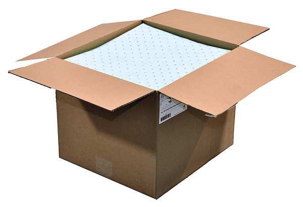 Sorbents, 30 gal. Oil Absorbed, Blue, Polypropylene, 100 PK