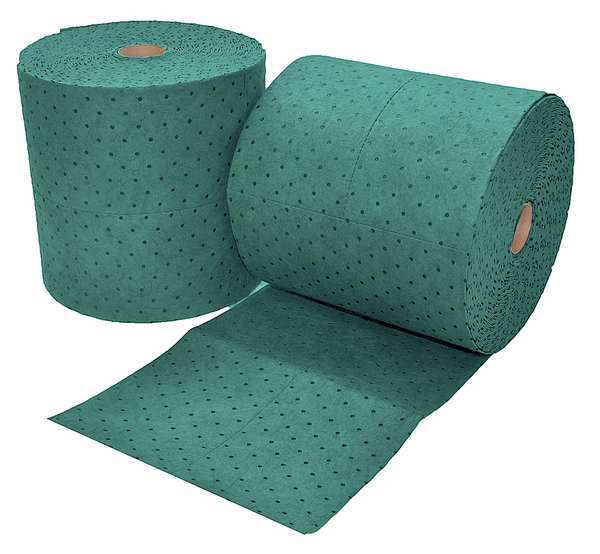 Sorbents, 46 gal/pk, Universal Absorbed, Green, Polypropylene, 2 PK