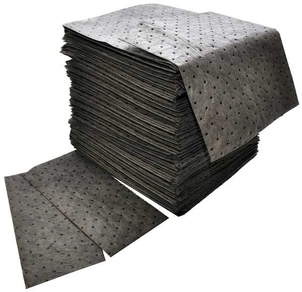 Sorbents, 32 gal/pk, .16 gal/pad, Universal Absorbed, Gray, Polypropylene, 200 PK