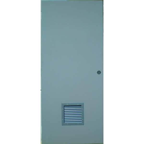 Steel Door with Louvers, 84 in H, 48 in W, 1 3/4 in Thick, 18-gauge, Type: 1