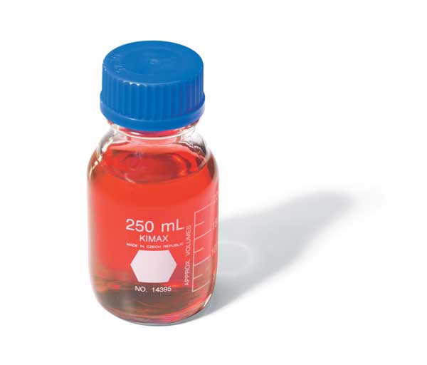 Bottle Media Stge w/ Cap Glass 250, PK10