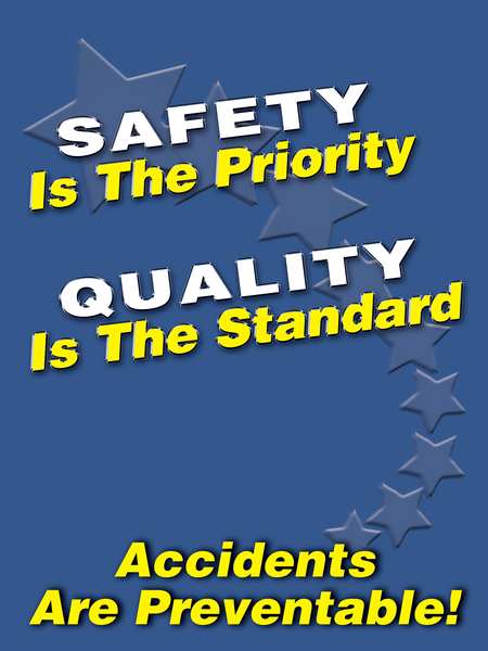 Safety Poster, 24 x 18In, FLEX PLSTC, ENG