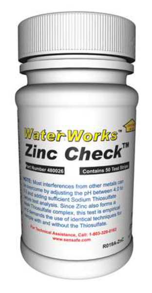 Test Strips, Zinc, 0-100PPM, PK50
