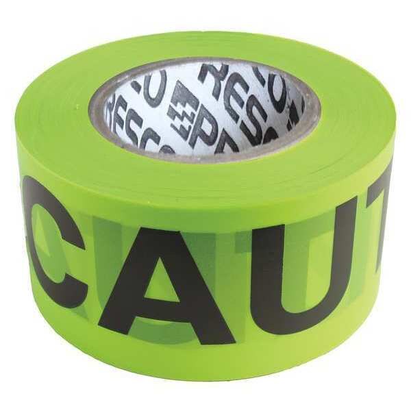 Barricade Tape, Lime Glo/Blk, 500ft x 3In
