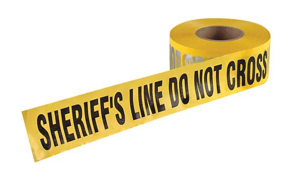 Barricade Tape, Yllw/Slvr/Blk, 1000 ft