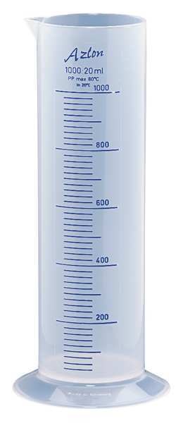 Graduated Cylinder, 1000mL, Polypropylene