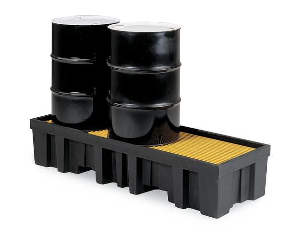 Drum Spill Containment Pallet, 78 gal Spill Capacity, 3 Drum, 3000 lb., High Density Polyethylene