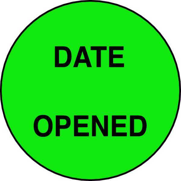 Label, Green, 3/4 In. H, PK1000