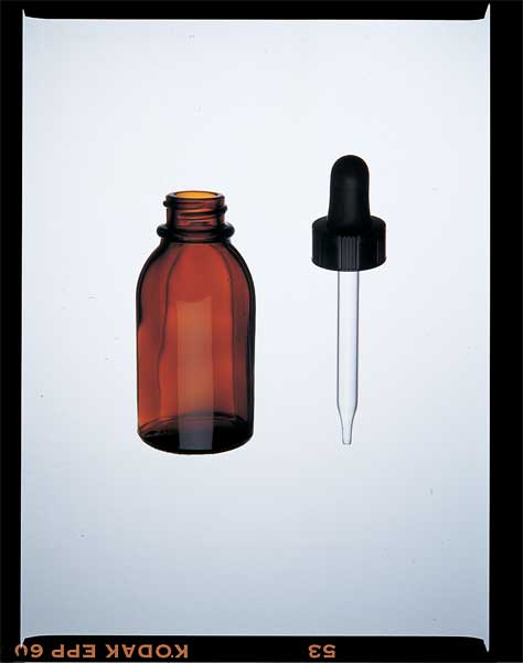 Dropper Bottle, 60mL, Glass, Amber, PK12