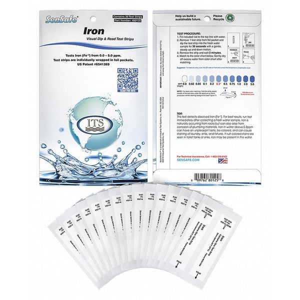 Test Strips, Iron, 0-5ppm, PK30