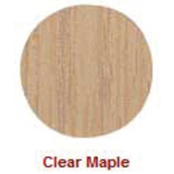 Round Poke Self-Adhesive Screw Cap, 9/16 in Dia, Maple, Wood Plain, 53 PK