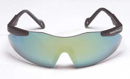 Safety Glasses, Wraparound Gold Mirror Polycarbonate Lens, Scratch-Resistant
