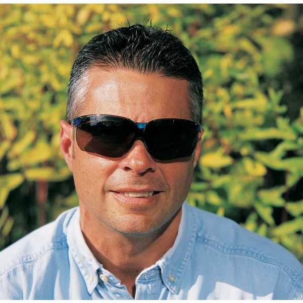 Safety Glasses, Wraparound Espresso Polycarbonate Lens, Scratch-Resistant
