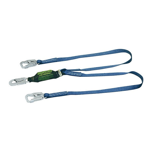 Shock Absorbing Lanyard, 6 ft., 310 lb. Weight Capacity, Blue