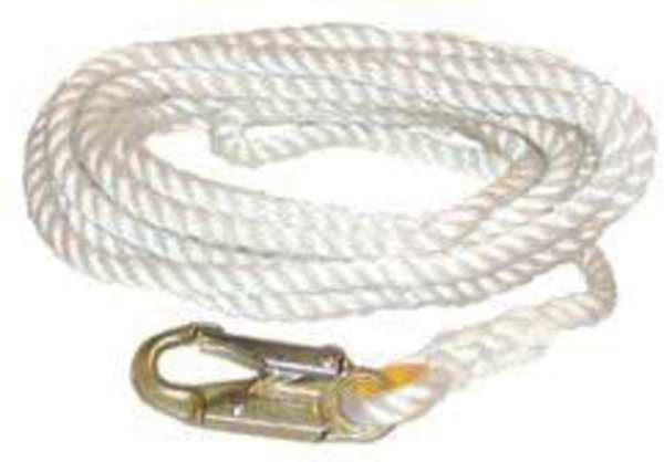 Positioning Lanyard, 25 ft., 310 lb. Weight Capacity, White