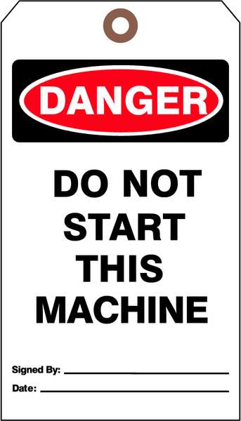 Danger Tag, 7 x 4 In, Bk and R/Wht, PK25