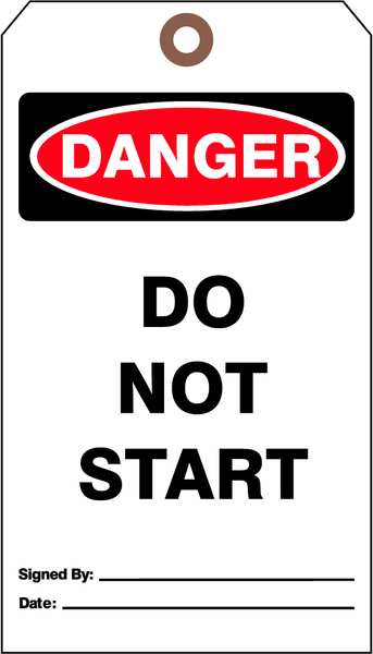 Danger Tag, 7 x 4 In, Bk and R/Wht, PK25