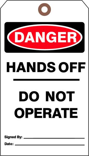 Danger Tag, 7 x 4 In, Bk and R/Wht, PK25