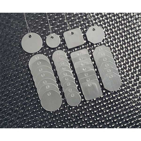 Blank Tag, 1-1/4 x 1-1/4 In, Silver, PK25