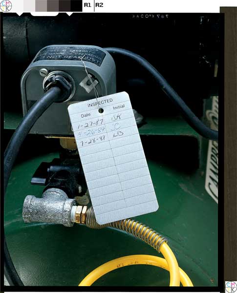 Inspection Tag, 2 x 4 In, Bk/Wht, Al, PK25